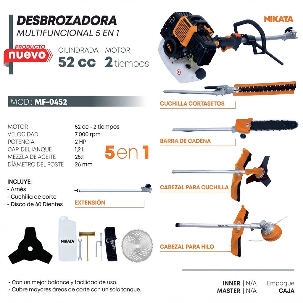 Desbrozadora Multifuncional 5 en 1 MF-0452