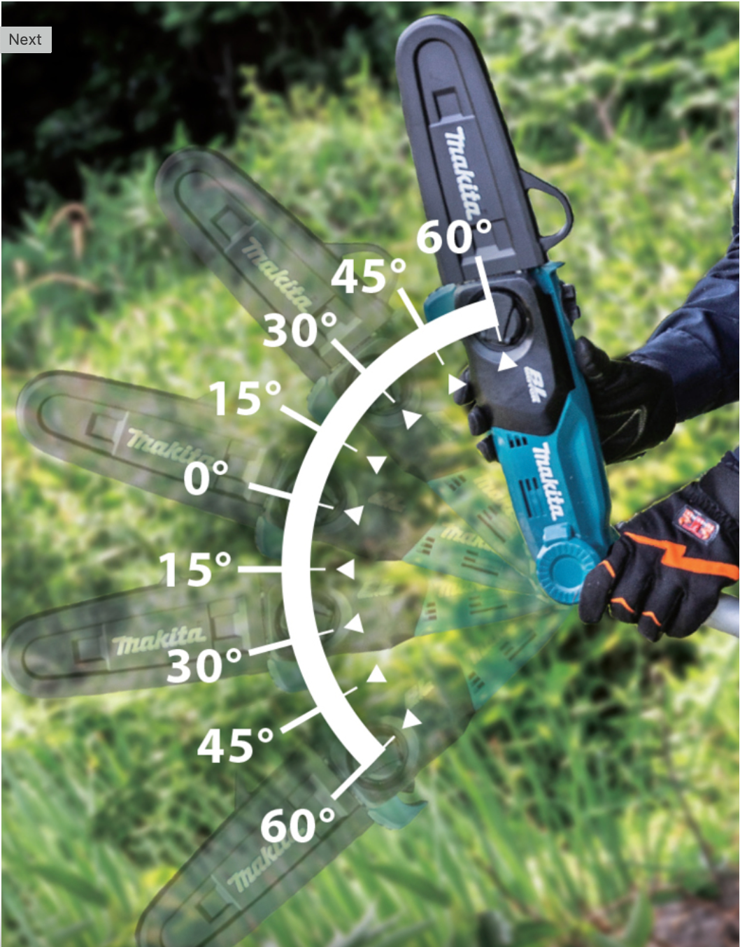 MOTOSIERRA DE EXTENSIÓN A BATERÍA MAKITA LXT 18V DUA200Z