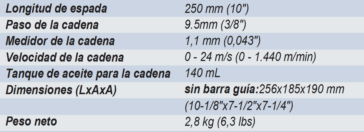 MOTOSIERRA INALÁMBRICA MAKITA 18V B&C 10" DUC254Z