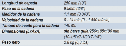 MOTOSIERRA INALÁMBRICA MAKITA 18V B&C 10" DUC254Z