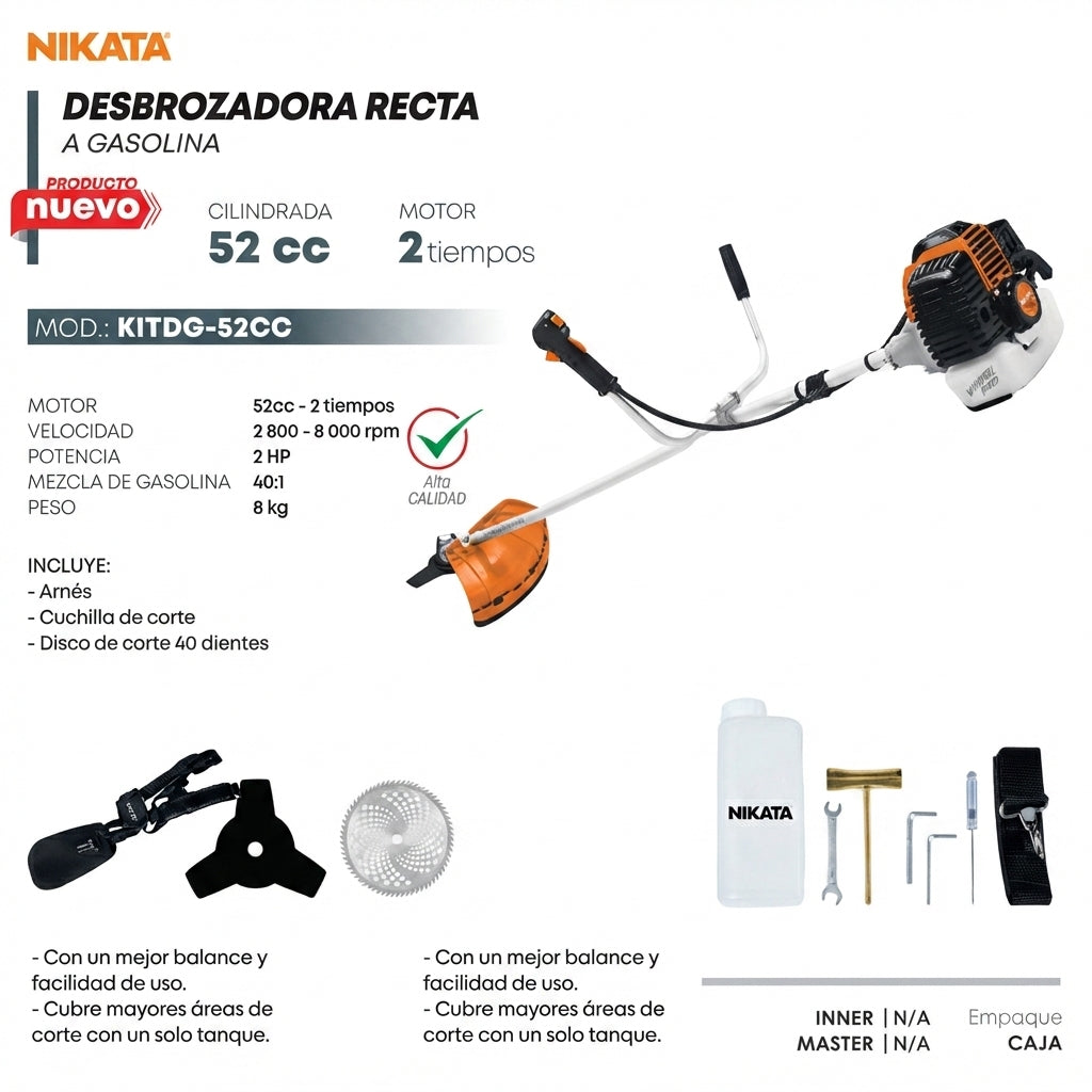 Desmalezadora Nikata KITDG-52CC