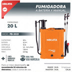 FUMIGADORA A BATERÍA Y MANUAL FB-2021